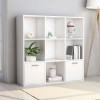 Gossi biblioteca, alb, 98 x 30 x 98 cm, lemn prelucrat