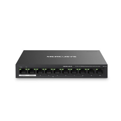 MERCUSYS DESKTOP SWITCH 10PORT MS110P POE, Interfata: 10&amp;times; 10/100 foto