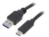 Cablu USB 3.0 A la C 3m Negru PVC Aurit