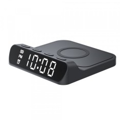 Ceas Digital HAVIT W3031 cu Incarcare Wireless QI, Negru