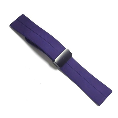 Curea de ceas Bleumarin din silicon cu inchidere deployant magnetic 20mm, 22mm WZ5366 foto