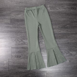 Cumpara ieftin Pantaloni Evazati Fetita 5-12 Ani Olive - 12ANIMarimea, Yves