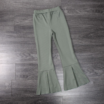 Pantaloni Evazati Fetita 5-12 Ani Olive - 12ANIMarimea foto