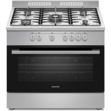 Aragaz semi-profesional NLT SP6904IX/FE1, 60x90cm, plita gaz cu 5 ochiuri, cuptor electric, grill, Inox