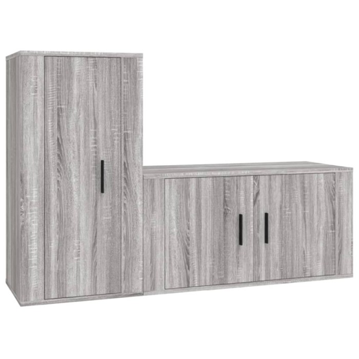 Set dulapuri TV, 2 piese, gri sonoma, lemn prelucrat