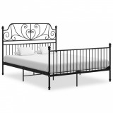 VidaXL Cadru de pat, negru, 140x200 cm, metal