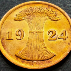 Moneda istorica 2 RENTENPFENNIG - IMPERIUL GERMAN/ GERMANIA, anul 1924 * cod 596