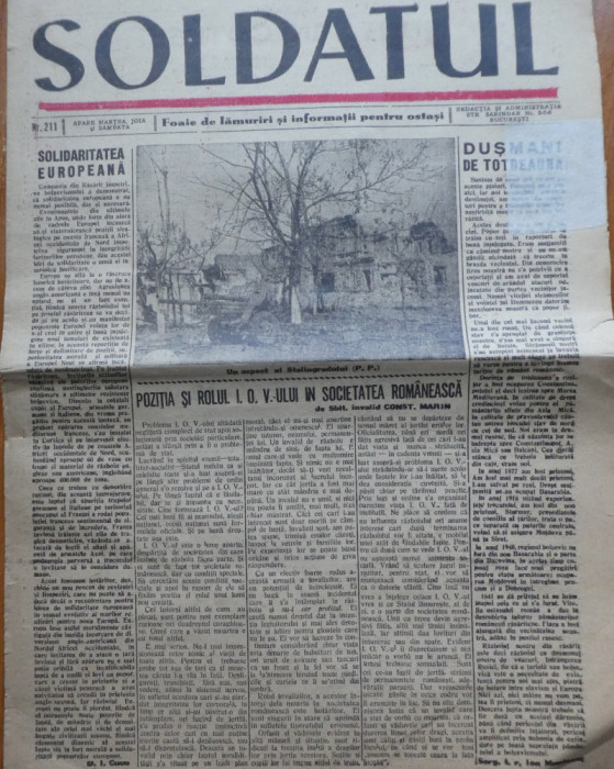 Soldatul, foaie de lamuriri si informatii pentru ostasi, 14.11.1942, Antonescu