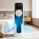 Ventilator de racire/incalzire, tip turn, functie de umidificare, putere 2000W, cu telecomanda, din ABS, alb/negru