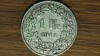 Elvetia - moneda de colectie argint 835 - 1 franc 1914 - foarte frumoasa !, Europa