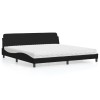 VidaXL Pat cu saltea, Dover, negru, 200x200 cm, piele ecologică 3208477