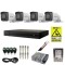 Kit complet supraveghere 5 MP Hikvision Turbo HD cu 4 camere Bullet IR 30 m, alimentator, cabluri, mufe, HDD 1 Tb, vizualizare pe internet SafetyGuard