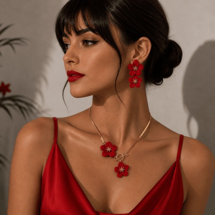 Set colier Floare de Bujor