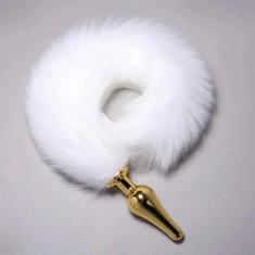 Dop Anal Small Polar Fox, Alb, Guilty Toys