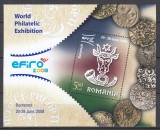 ROMANIA 2007 LP 1778 EXPOZITIA FILATELICA MONDIALA EFIRO COLITA MNH
