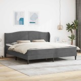 vidaXL Cadru de pat cu headboard Gri &icirc;nchis 180 x 200 cm Catifea 3415368