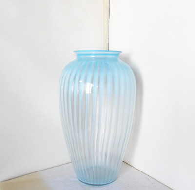 Vaza mare podea 32 cm, semicristal suflat manual, efect opalescent - Studio Art foto