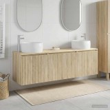 Cumpara ieftin Set dulap baie 3 buc. Stejar Sonoma 161,5 x 44,5 x 80 cm