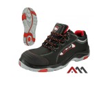 Pantofi de lucru BPNRED, negru / rosu, piele nabuc, marimea 44, Artmas ART412355