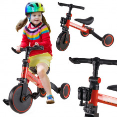 Tricicleta reglabila 3in1 pentru copii culoare rosie, Tenshop