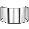 Gard de Protectie Copii sau Animale pentru Semineu sau Soba, Grilaj Metalic, Portita Blocabila, Dimensiuni 300x75cm