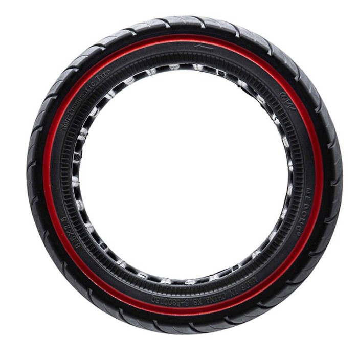 Anvelopă plină 8x2.5-6.1/B58, pentru trotineta electrică Dualtron Mini, negru cu linie roșie | Motorevolution