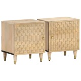 Cumpara ieftin Noptiere, 2 buc., 40x33x46 cm, lemn masiv de acacia