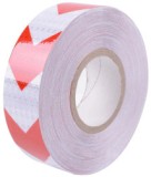 Banda reflectorizanta adeziva tip fagure - SAGEATA ROSU-ALB rola 5cm x 25m
