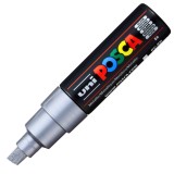 Marker UNI PC-8K Posca, 8.0 mm,varf tesit,argintiu
