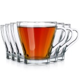 Set 6 pahare din sticlă pentru cafea și ceai Vilde 250 ml &ndash; Pahare transparente băuturi calde
