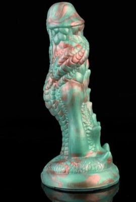 Dildo Draco, Silicon Lichid, Verde, 20.5 cm foto