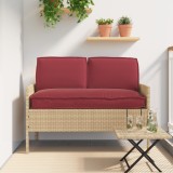 vidaXL Set de perne pentru palet cu pernă 3 pcs Roșu Vin
