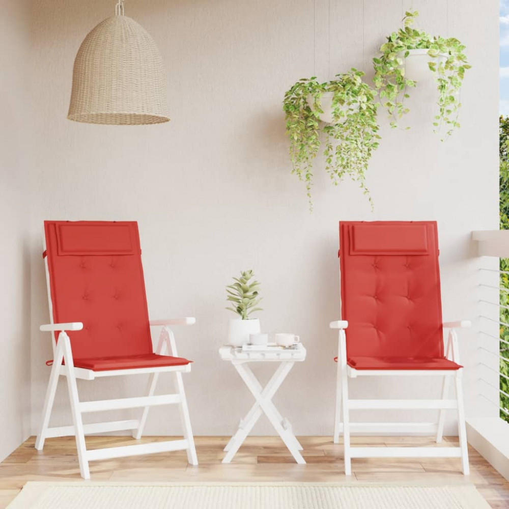 VidaXL Perne scaun cu spătar înalt 2 buc, roșu, țesătură Oxford | Okazii.ro