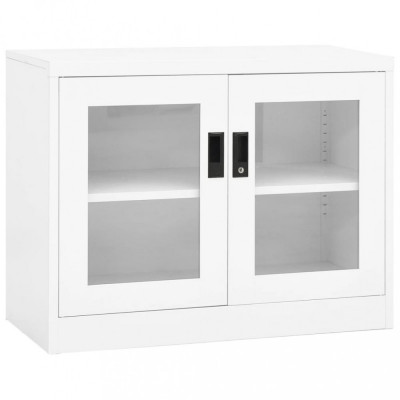 vidaXL Dulap de birou, alb, 90x40x70 cm, oțel foto