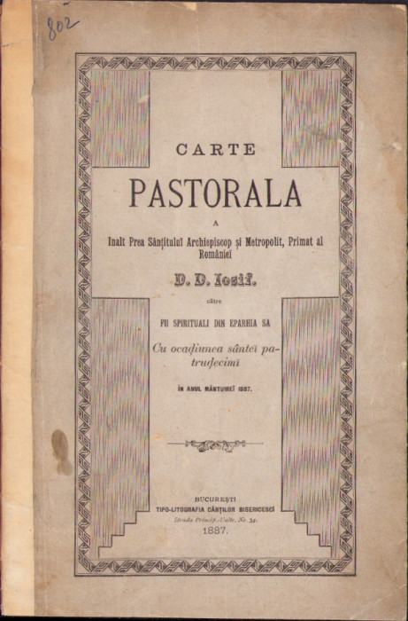 HST C3512 Carte pastorală a &Icirc;nalt Prea S&acirc;nțitului Archiepiscop și Metropolit ..