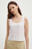 United Colors of Benetton top femei, culoarea alb