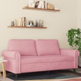 vidaXL Canapea cu 2 locuri, roz, 140 cm, catifea 359532