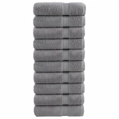 vidaXL Prosoape de duș premium SOLUND 10 buc gri 70x140cm 600 gsm
