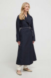 Cumpara ieftin Liviana Conti palton femei, culoarea bleumarin, de tranziție, oversize F4SW23