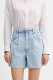 Pepe Jeans pantaloni scurți jeans uni, high waist, PL801205