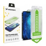 Folie de protectie Ecran WZK Premium pentru Apple iPhone 15 Plus, Sticla Securizata, Full Glue, Neagra
