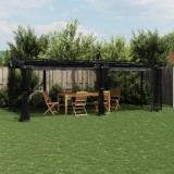 VidaXL Foișor cu pereți din plasă, antracit, 6x3 m, oțel