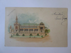 Carte postala circulata Paris-Expozitia Universala 1900,reclama crema Express foto