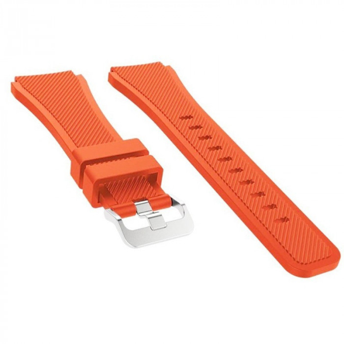 Curea din silicon compatibila cu Huawei Watch GT 2 46mm, Telescoape QR, Light Orange