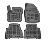 Set covorase auto din cauciuc FORD KUGA (DM2), 03.2008-03.2013, presuri tip tavita, negru; Polietilen