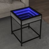 Cumpara ieftin Măsuță de cafea cu LED infinity, gri sonoma, 40x40x51 cm