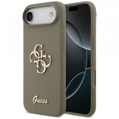 Husa pentru Apple iPhone 17 Air, Guess, Big 4G Script, Maro foto