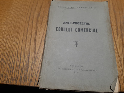 ANTE-PROIECTUL CODULUI COMERCIAL - Paul I. Demetrescu (autograf) - 1931, 190 p. foto