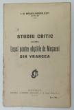 STUDIU CRITIC ASUPRA LEGEI PENTRU OBSTIILE DE MOSENI DIN VRANCEA de I . D . NEAGU - NEGRILESTI , 1932