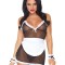 Set Costum menajera alcatuita din 4 piese Babydoll, chiloti, mansete si bentita, Leg Avenue, S-L